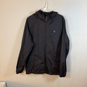 Volcom Mens Black Lightweight Water Resistant Hooded Jacket Size M